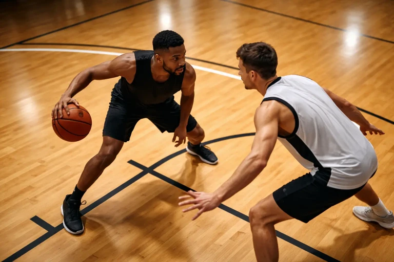 Exercices de défense au basket